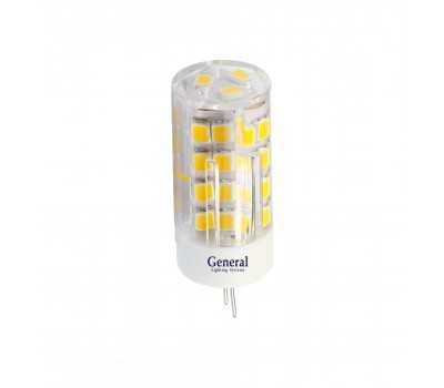 Светодиодная лампа пластик прозрачный G4 220V 5 Вт Нейтральный свет General GLDEN-G4-5-P-220-4500