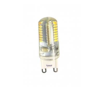 Светодиодная лампа силикон прозрачный G9 220V 5 Вт Холодный свет General GLDEN-G9-5-S-220-6500
