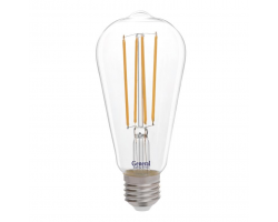 Светодиодная лампа Filament прозрачная ST64 10Вт Нейтральный свет General GLDEN-ST64S-10-230-E27-4500