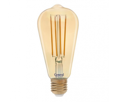 Светодиодная лампа Filament золотая Диммируемая ST64 13 Вт Теплый свет General GLDEN-ST64S-DEM-13-230-E27-2700